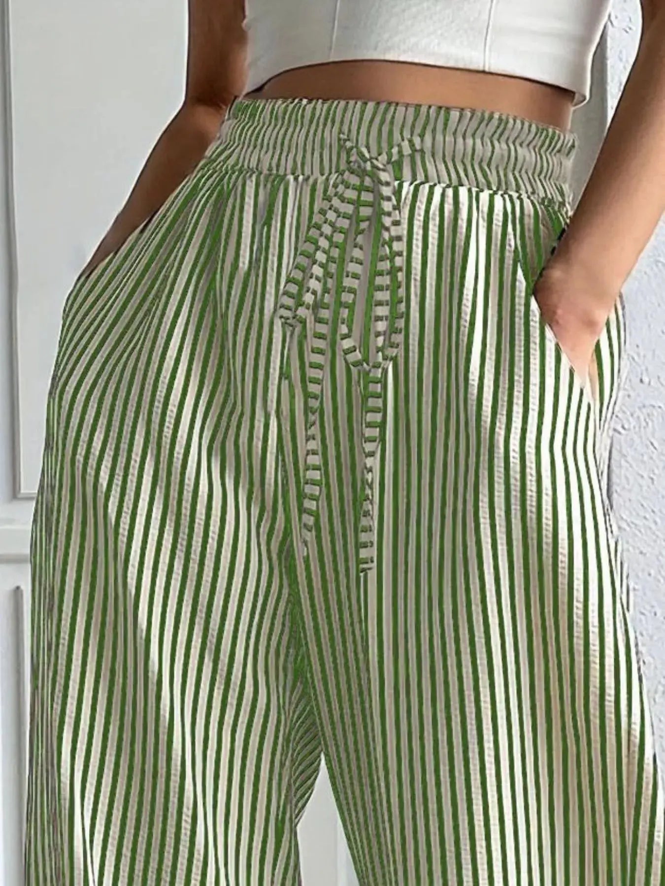 Striped High-Waisted Wide Leg Pants Simply Love