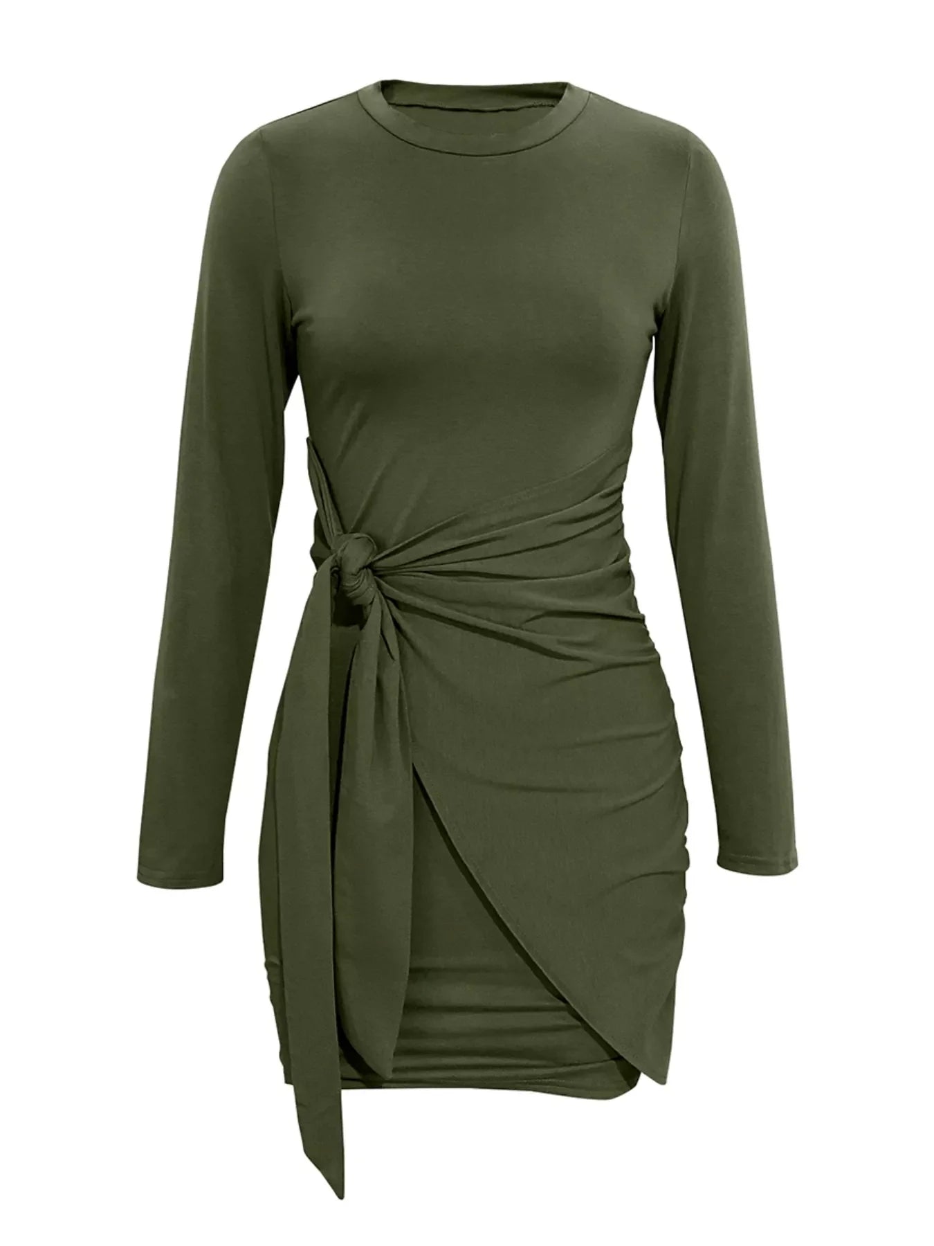 Round Neck Long Sleeve Bodycon Dress