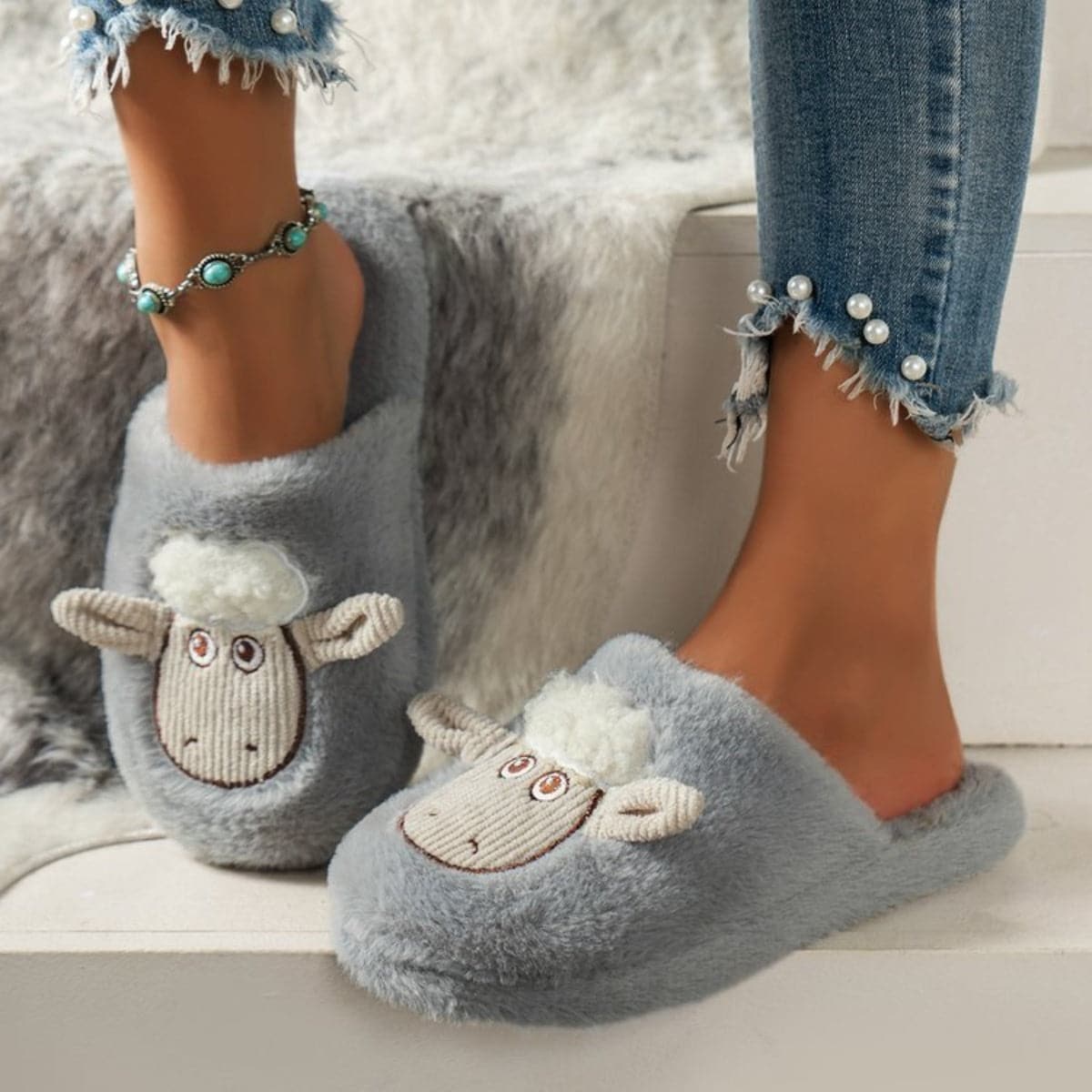 Cozy cotton sheep slippers - ultimate comfort