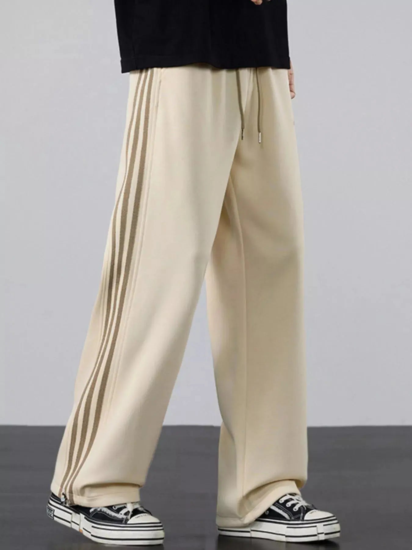 Men's Plus Size Casual Striped Wide Leg Sweatpants Simply Love