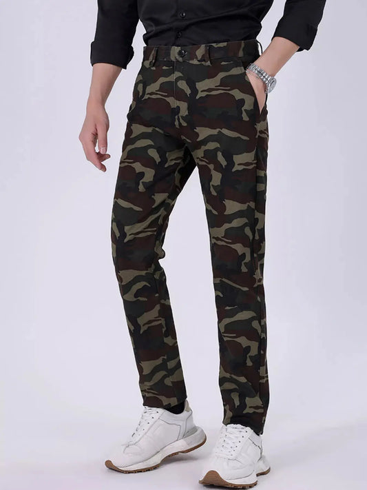 Men's Camouflage Slim Fit Pants with Pockets Casual Trousers for Men Simply Love