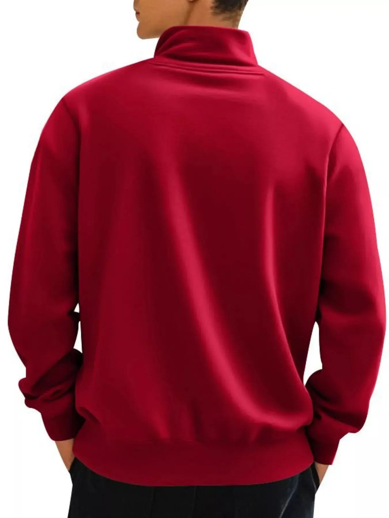 Men's Full Size Solid Color Quarter Zip Sweatshirt Plus Size Simply Love