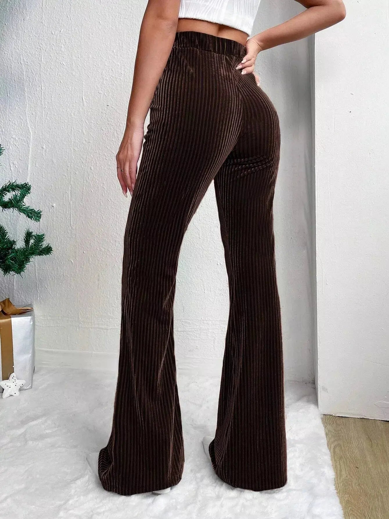 Corduroy High Waist Flare Pants Simply Love