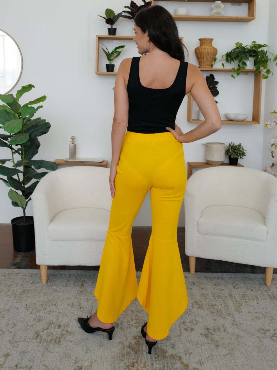 Chic high-low bootcut pants