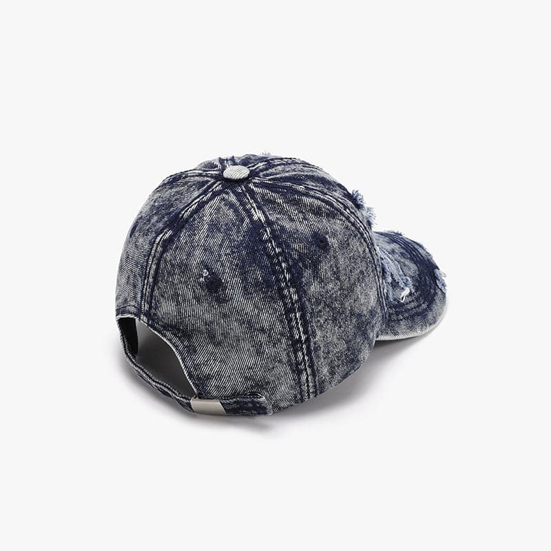 Distressed Cotton Baseball Cap.