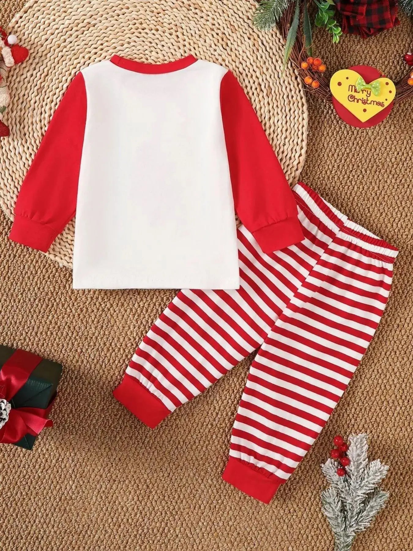 Children's Christmas Reindeer Striped Pajama Set Simply Love