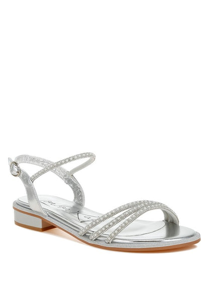 Nobbity pearl and rhinestone sandals