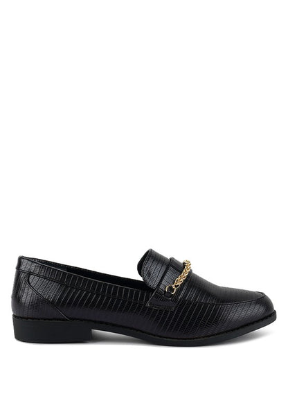 Vouse black low block loafers