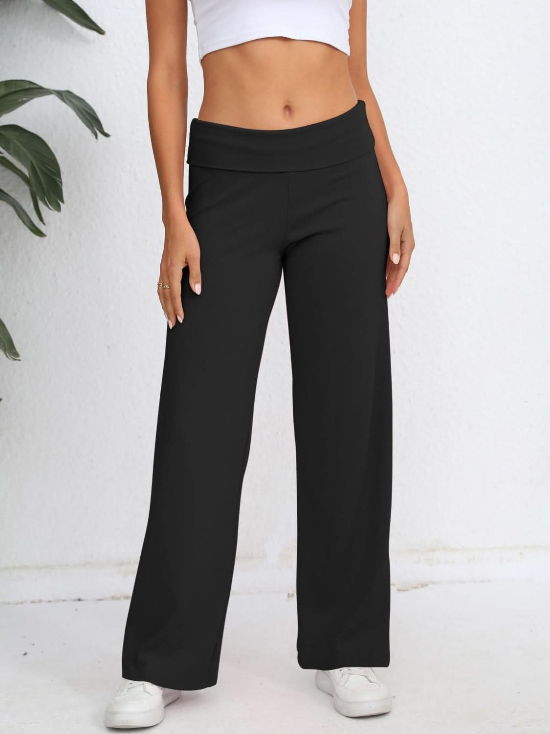 High-Waisted Wide Leg Trousers