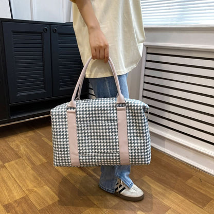 Houndstooth Canvas Travel Bag