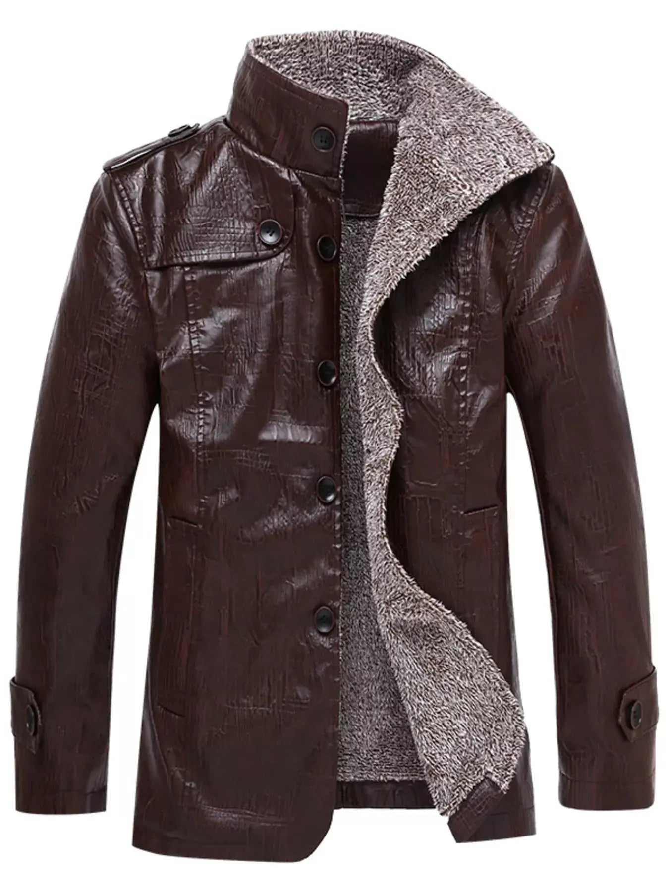 Men's Plus Size Button Up Fleece Lined Coat Simply Love