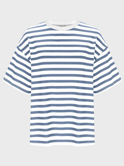 Striped Round Neck Half Sleeve T-Shirt.