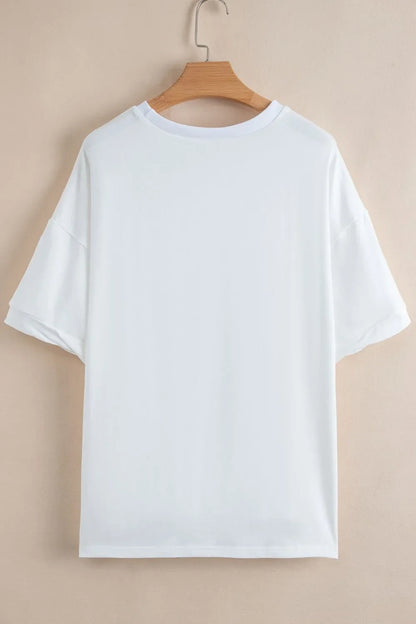 Loose Half Sleeve Hi Low Hem T Shirt