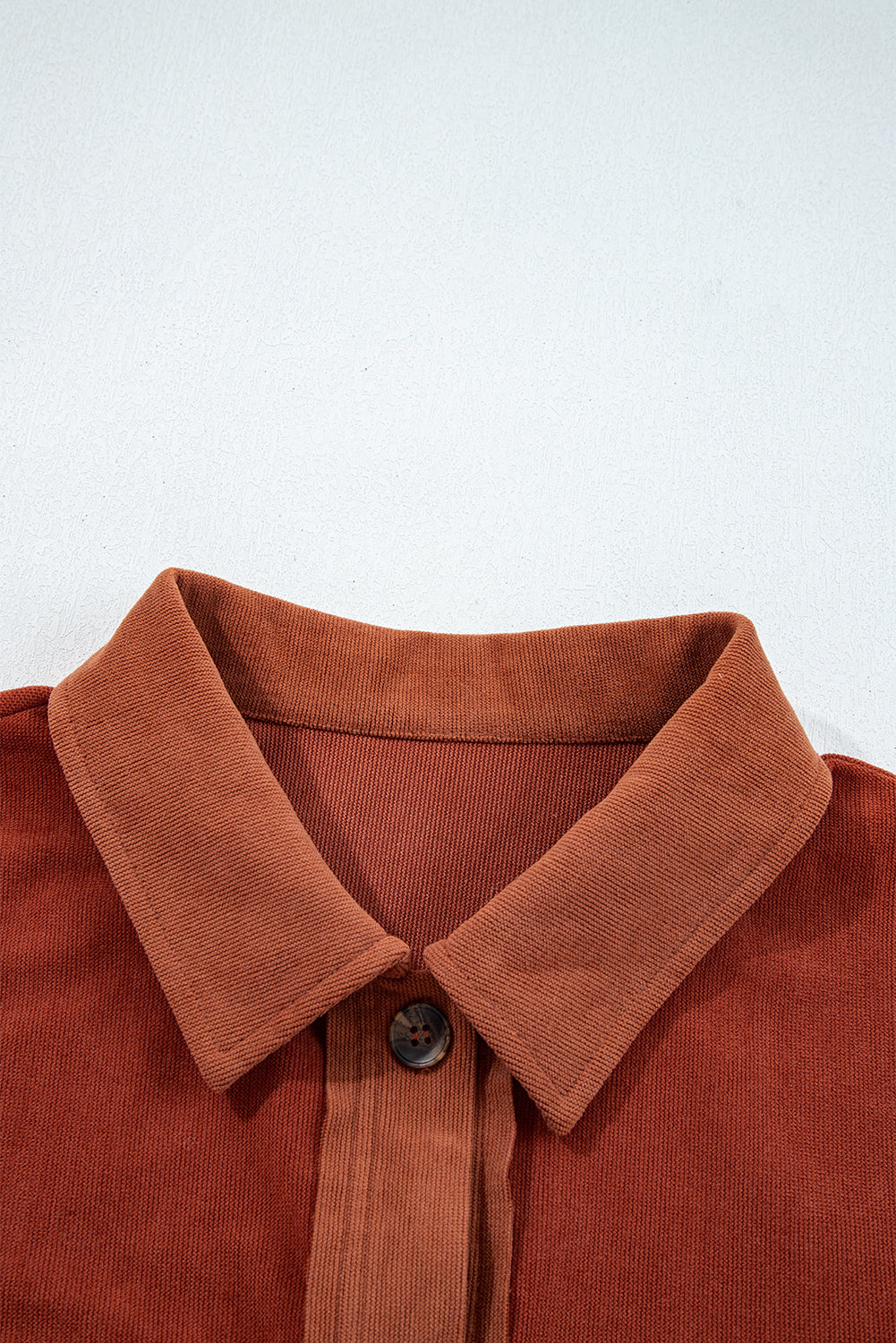 Gold Flame Velvet Flap Pockets Drop Shoulder Casual Shacket For Everyday Wear Versatile Layering Piece For Cool Weather Dear-Lover Dropshipping