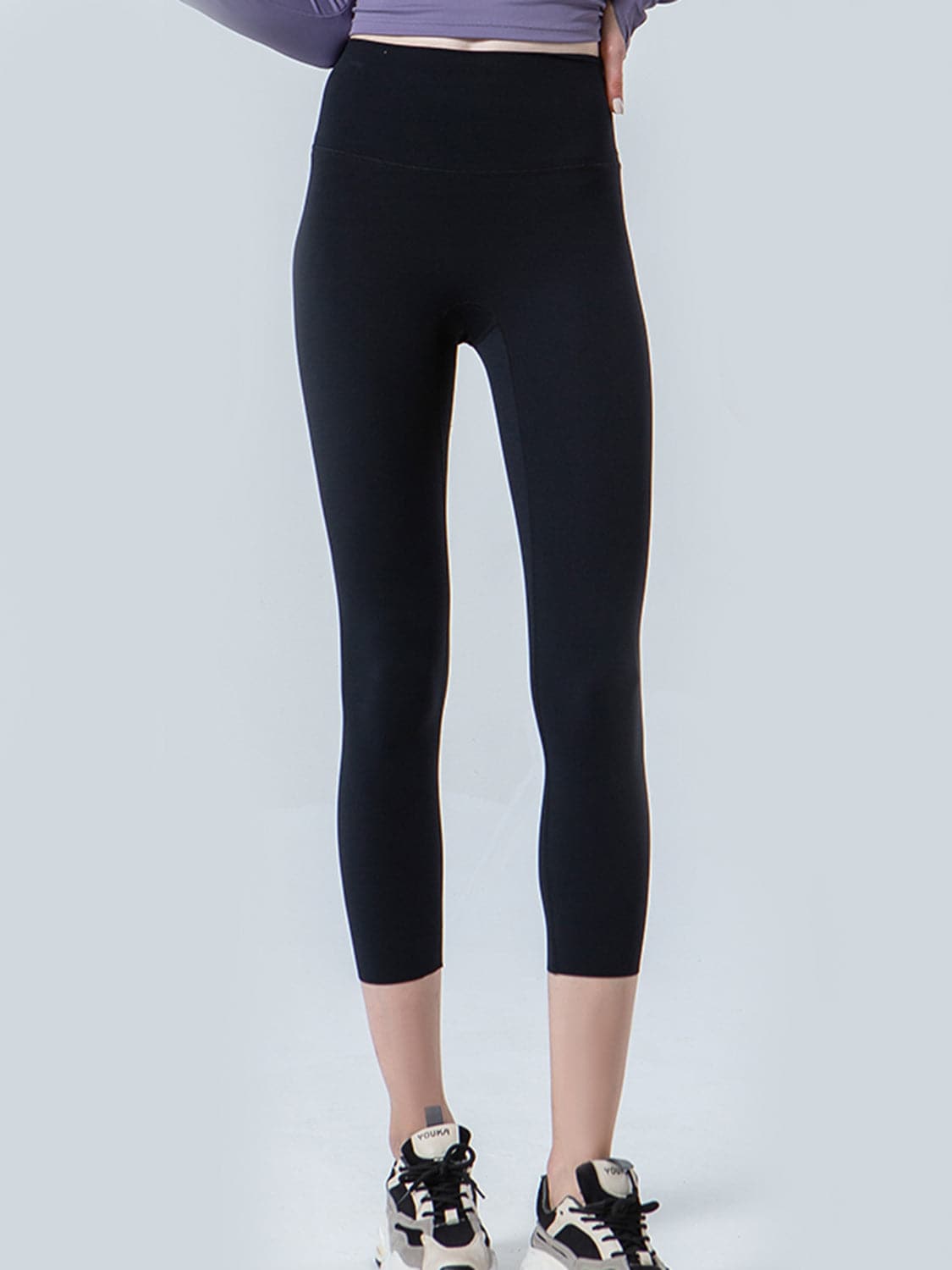 Wide Waistband Cropped Sports Leggings.