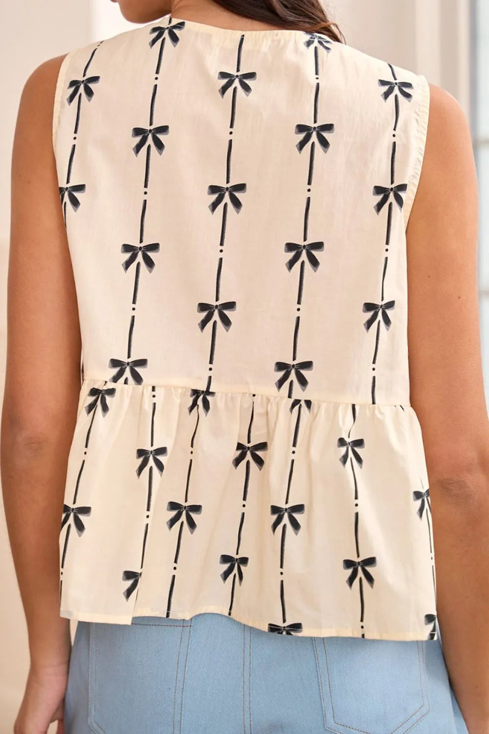 Simply Love: Bow Peplum Tank Top