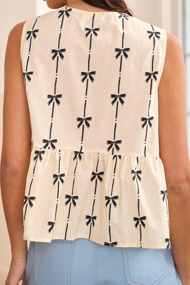 Simply Love: Bow Peplum Tank Top