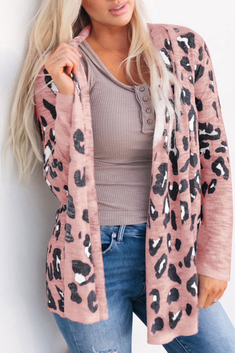 Printed Long Sleeve Cardigan.