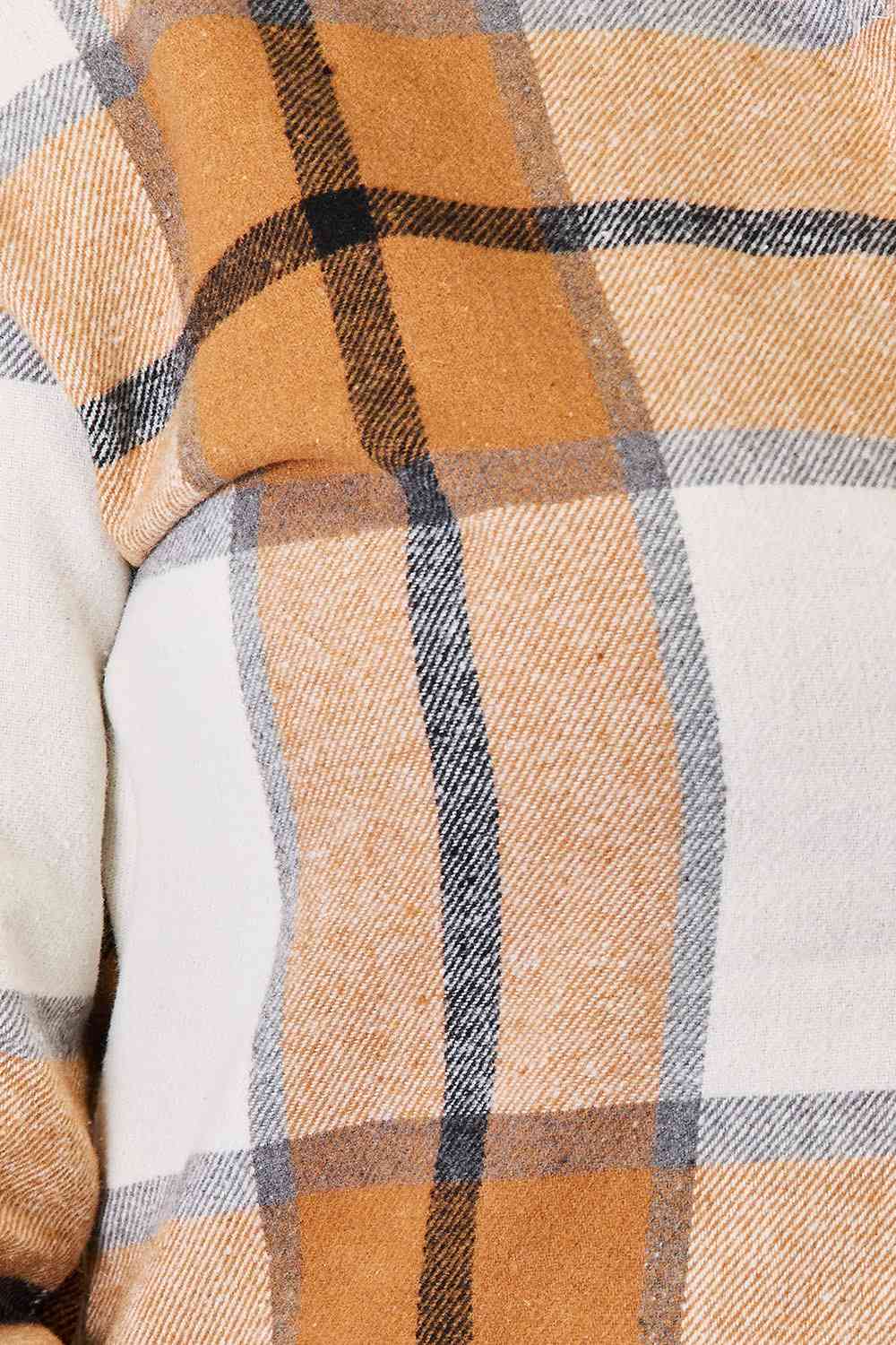 Double Take Plaid Print Dropped Shoulder Shirt - Love Salve