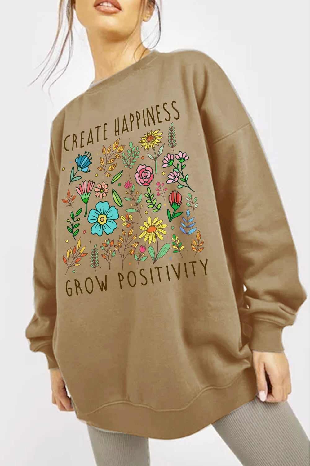 Simply Love: Happy Graphic Sweatshirt