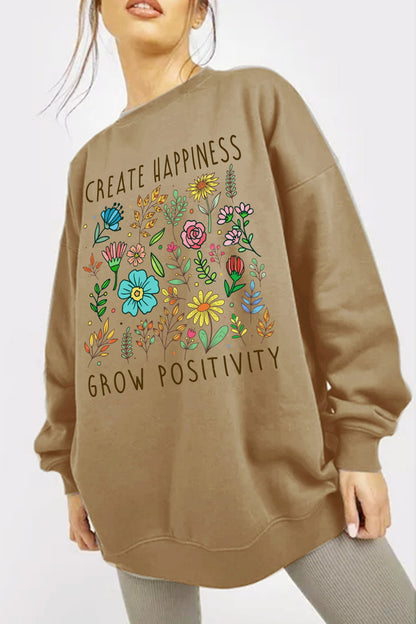 Simply Love: Happy Graphic Sweatshirt