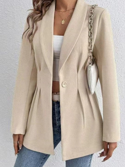 Chic one-button long sleeve blazer