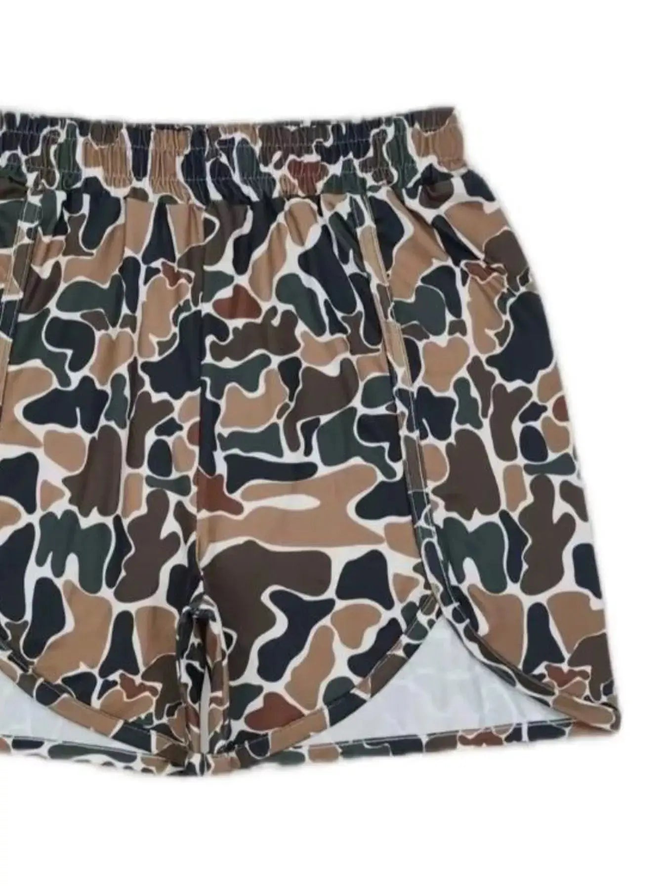 Camo Print Elastic Waist Shorts Simply Love