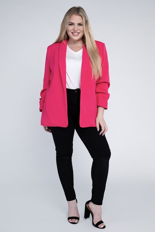 Plus-Size Shawl Lapel Blazer