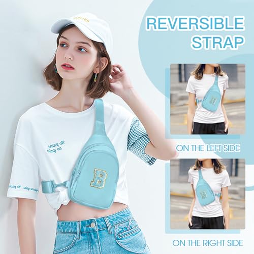 Small Initial Sling Bag Crossbody Bag Fanny Pack for Girls Women Cute Chest Bag Cross Body Bag Personalized Gift