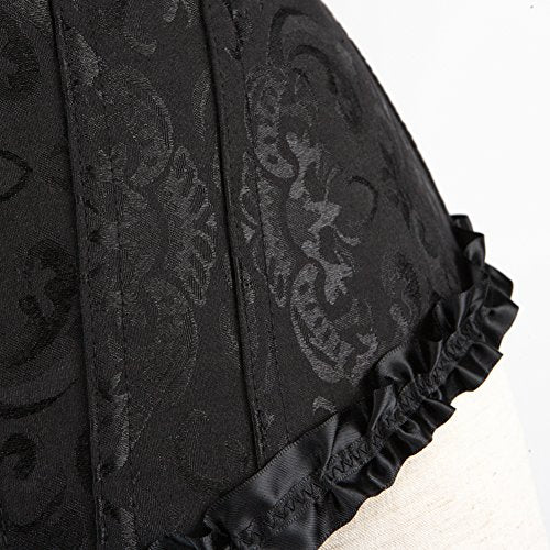 Zhitunemi Black Corset Top for Women Pirate Corsets Shapewear Steampunk Corset Overbust