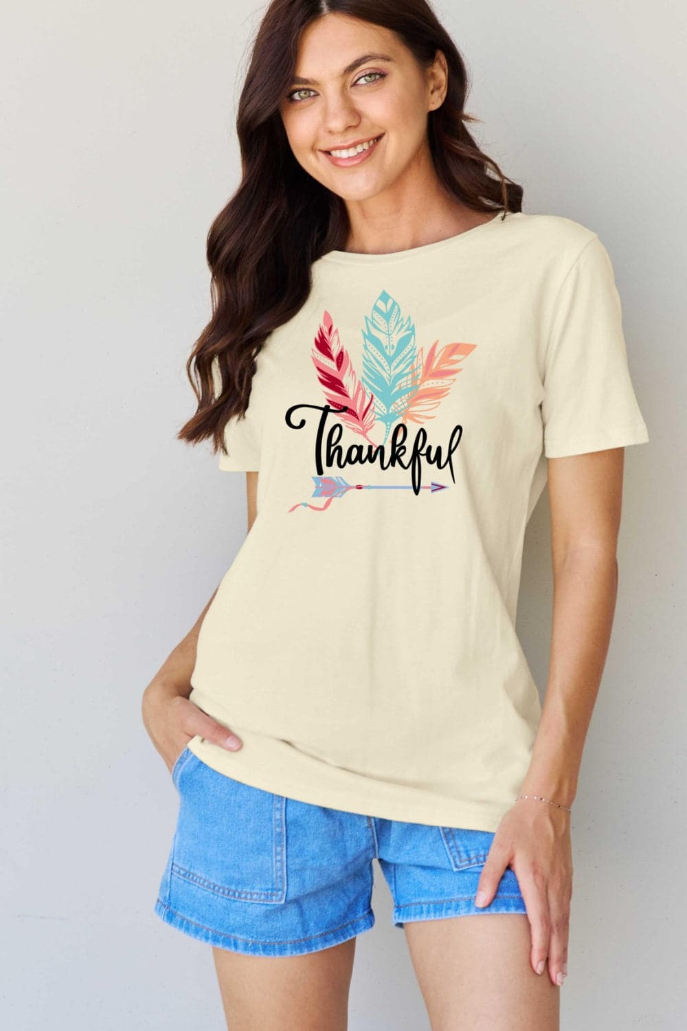 Simply Love Full Size THANKFUL Graphic T-Shirt.