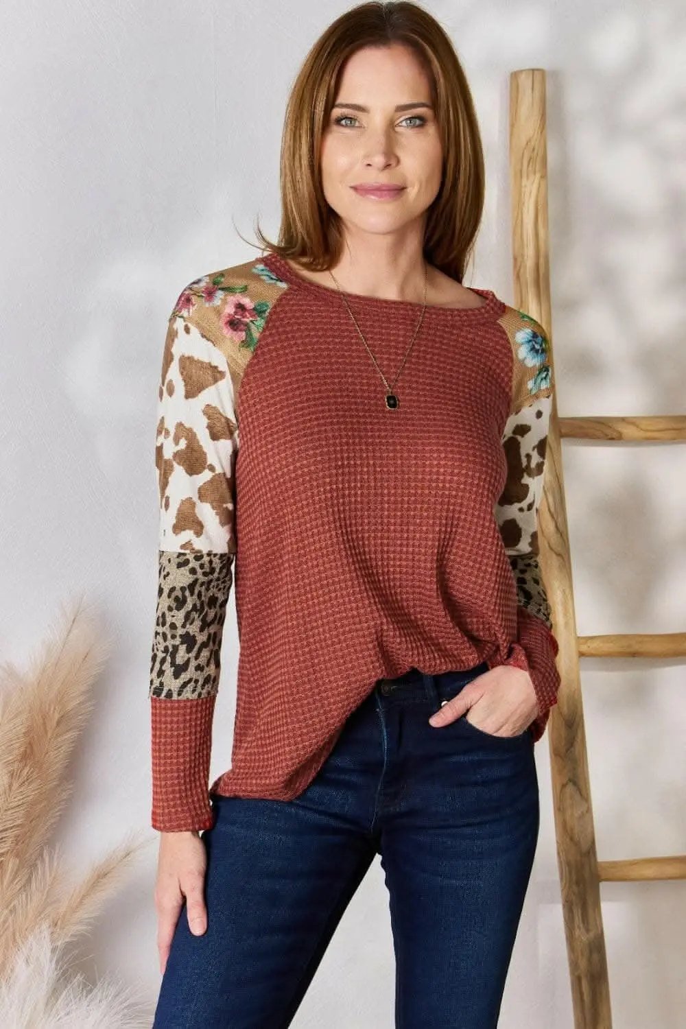 Hailey & Co leopard knit blouse - Love Salve 