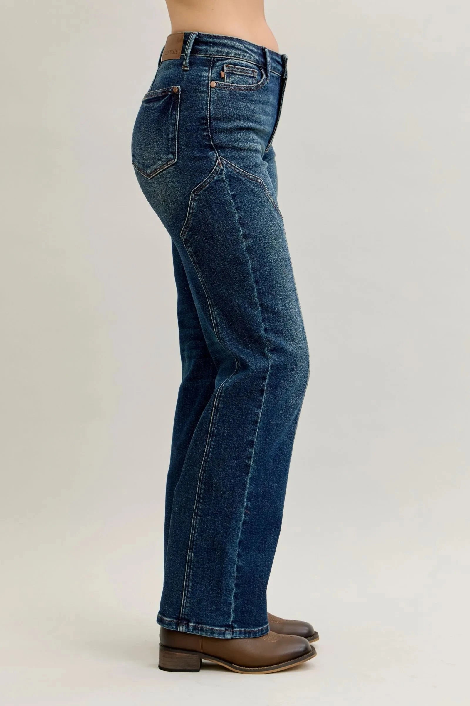 Judy Blue Full Size Seam Detail Straight Leg Jeans Plus Size Coco’s Tee Boutique