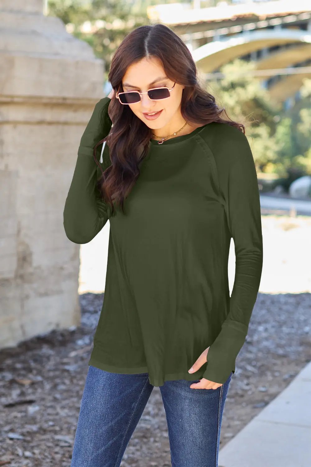 Basic Bae Full Size Round Neck Long Sleeve T-Shirt - Love Salve