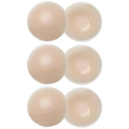 Invisible silicone nipple covers with reusable adhesive – discreet pasties for braless comfort and convenience