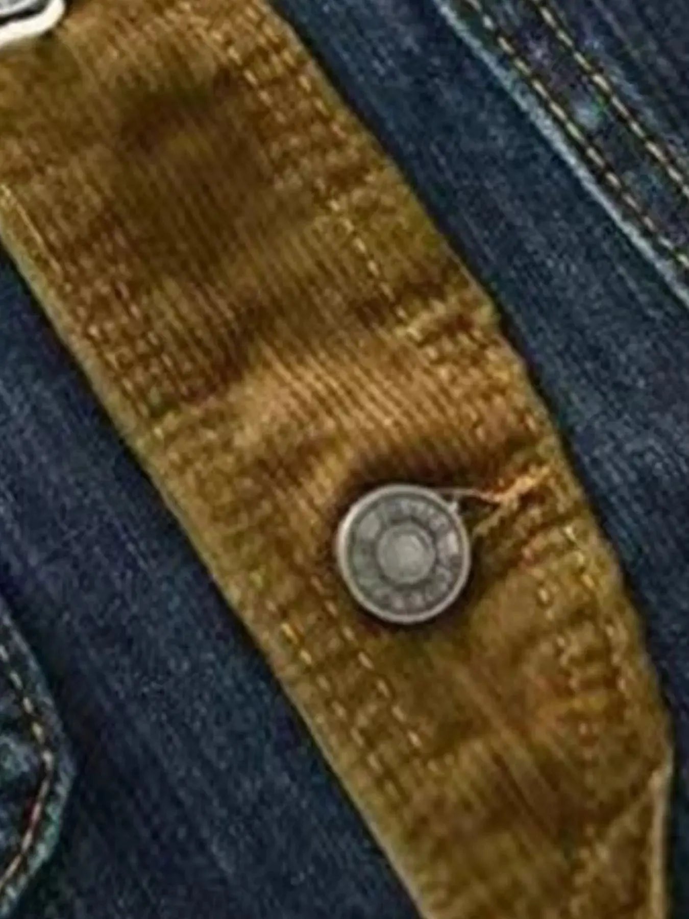 Men's Plus Size Vintage Corduroy Collar Denim Jacket Simply Love