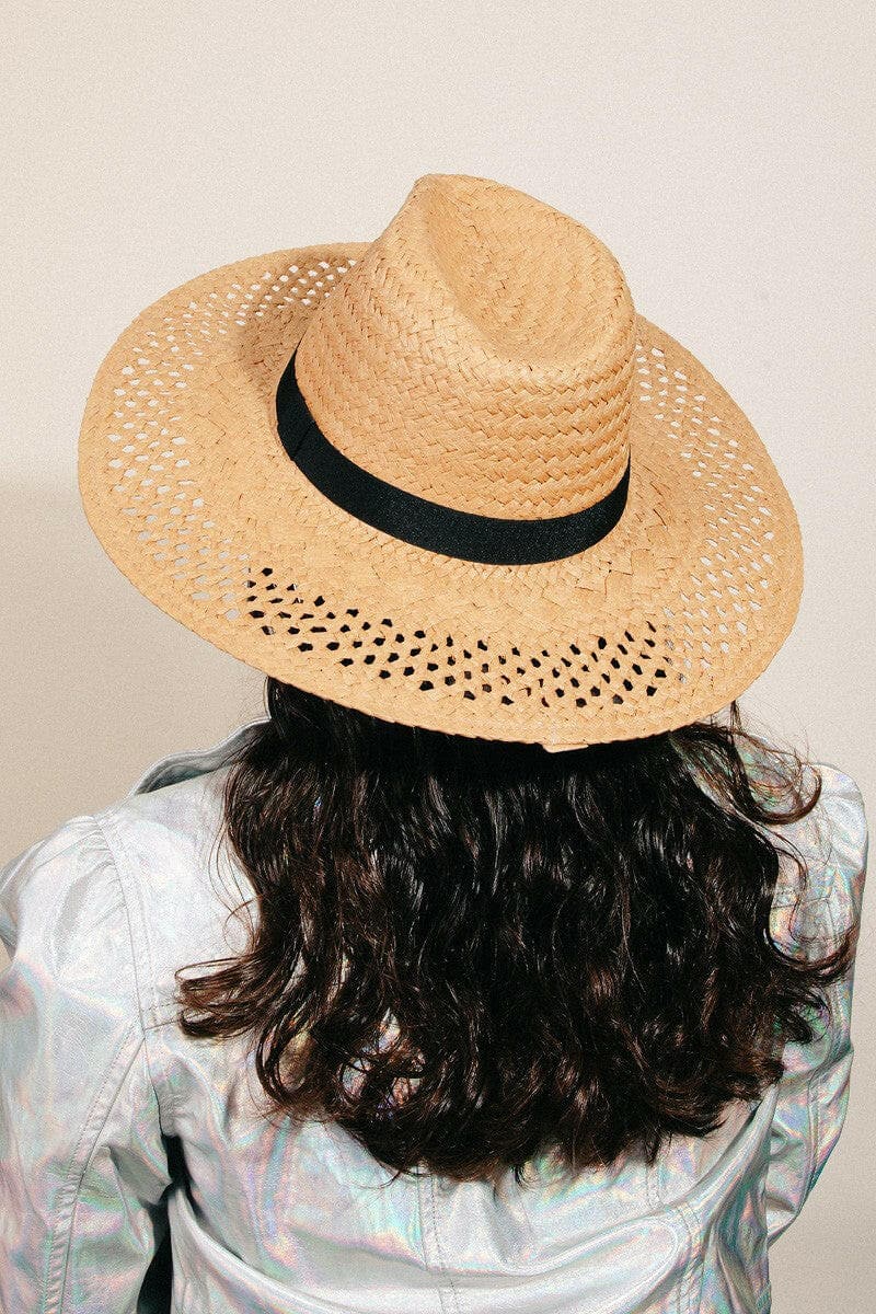 Fame Basket Weave Straw Sun Hat.