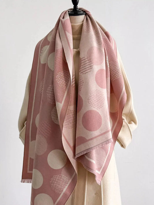 Polka Dot Raw Hem Scarf Simply Love