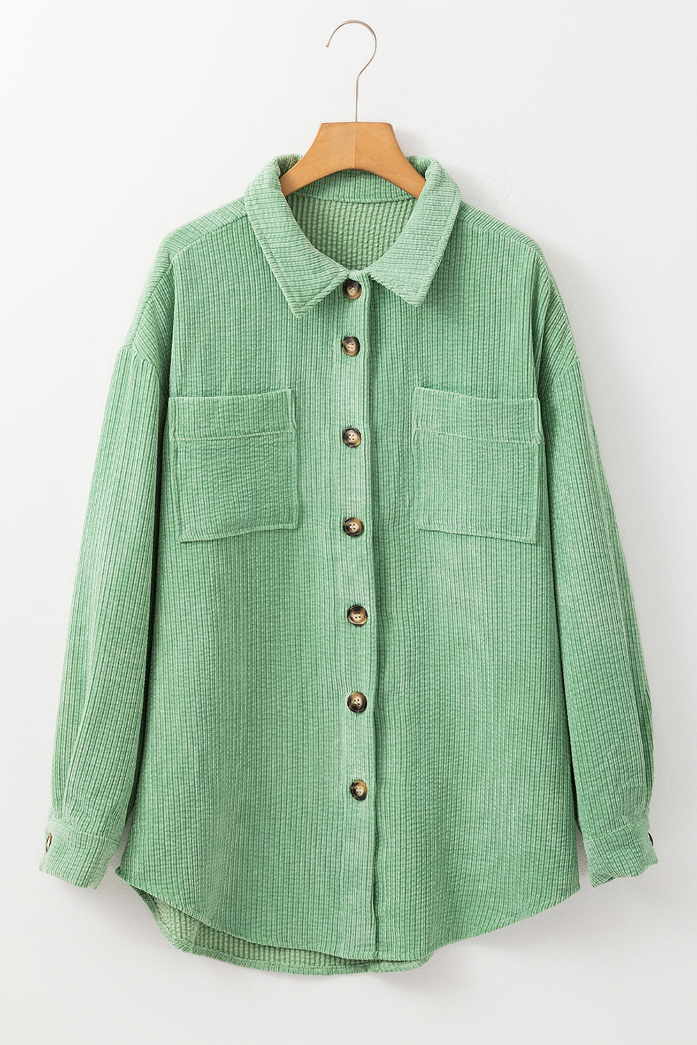 Mist green corduroy shacket