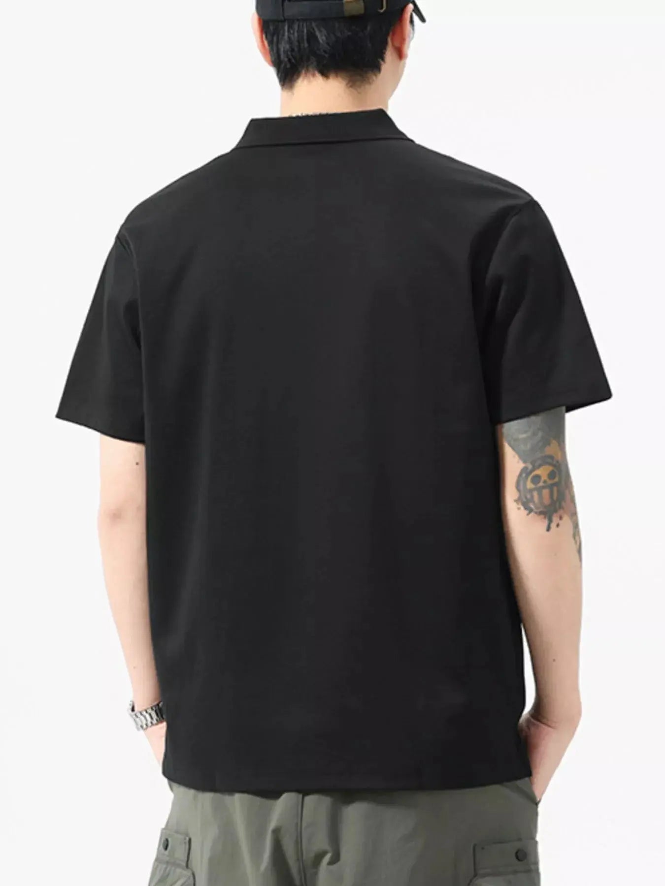 Men's Full Size Solid Color Casual Polo Shirt Plus Size Simply Love