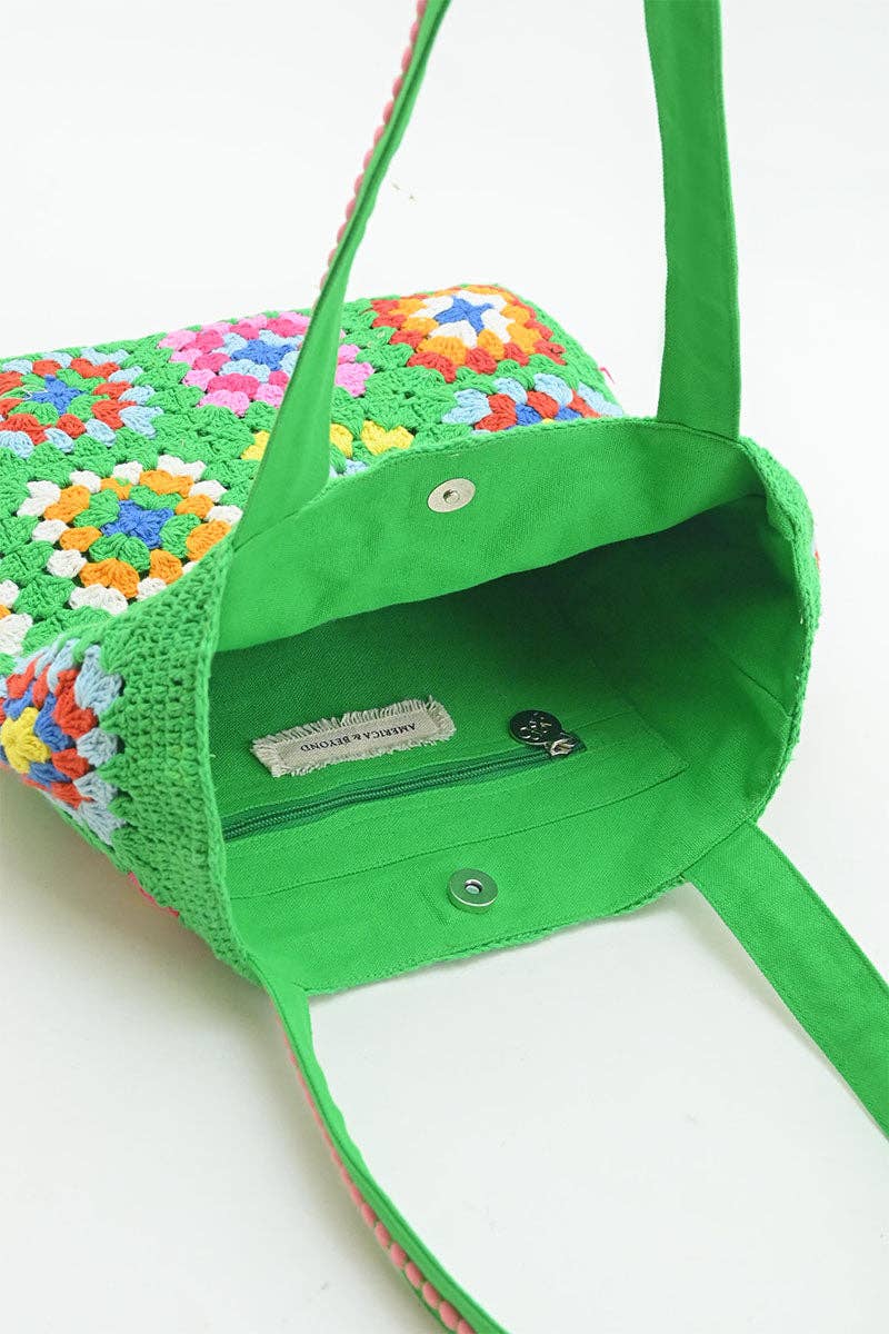 Rooted Radiance Crochet Tote Sustainable Fashion Bag Fitkitty Culture Athleisure Wear, Yoga Wear & Women's Clothing