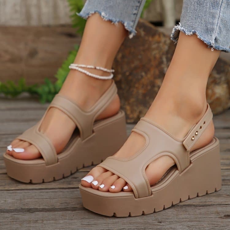 Open Toe Wedge Sandals.