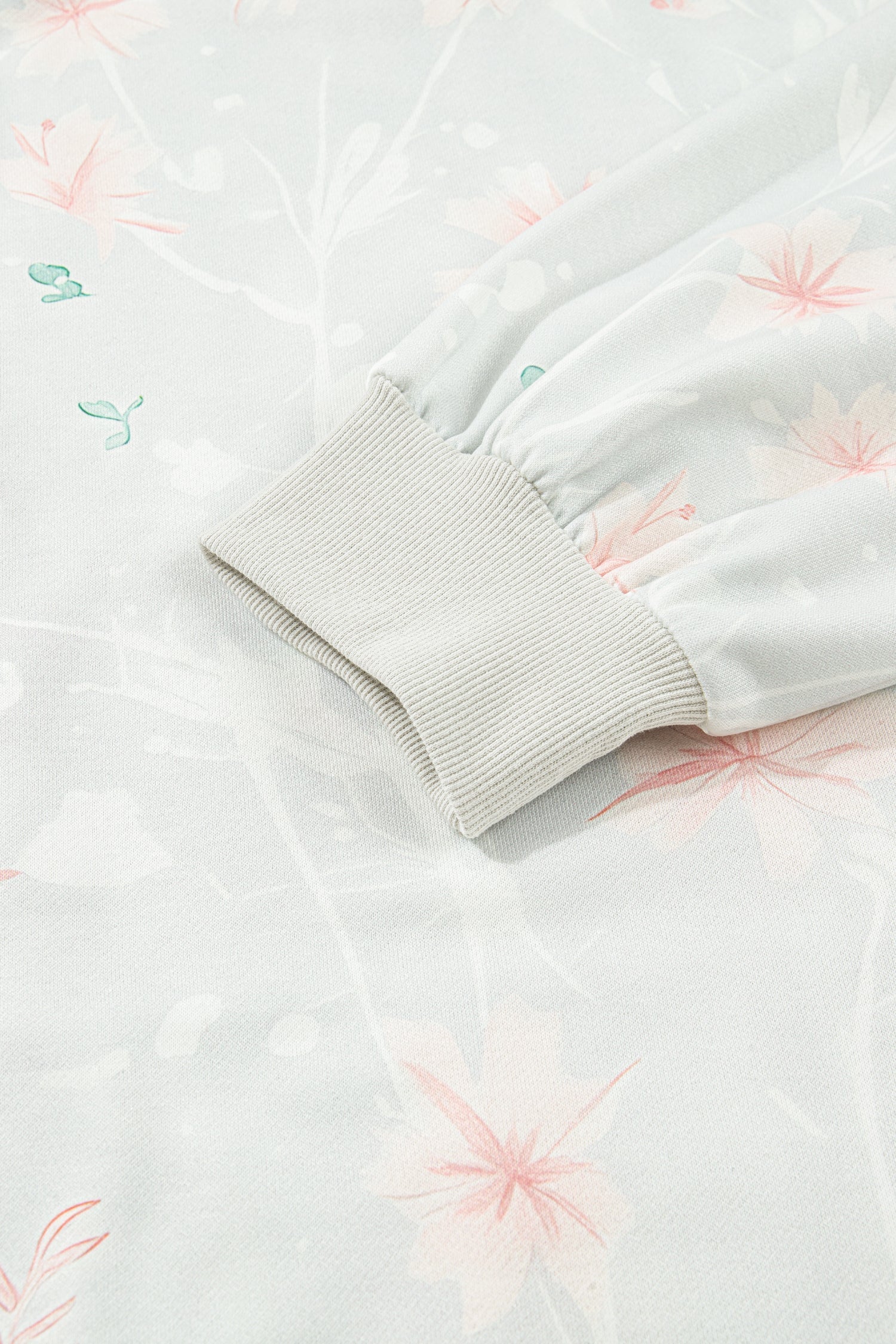 Gray Floral Print Plus Size Loose Hoodie For Women Relaxed Fit Dear-Lover Dropshipping