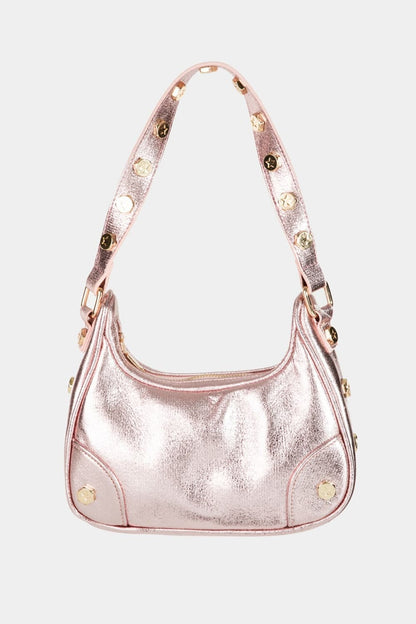 Star accents hobo handbag with button trim