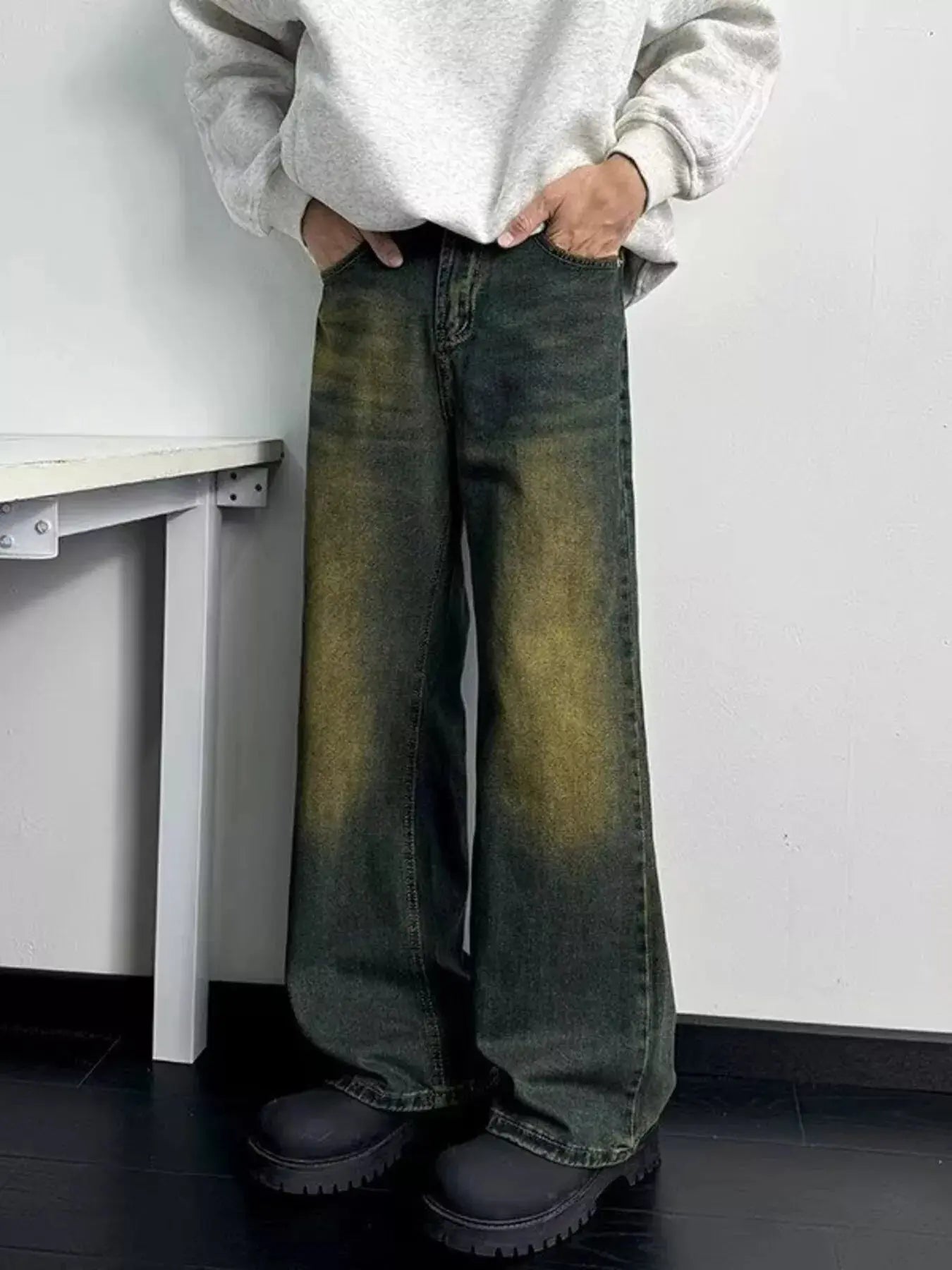Men's Full Size Wash Wide Leg Jeans Plus Size Simply Love