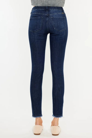 Kancan High Rise Slim Fit Raw Hem Ankle Jeans - Love Salve 
