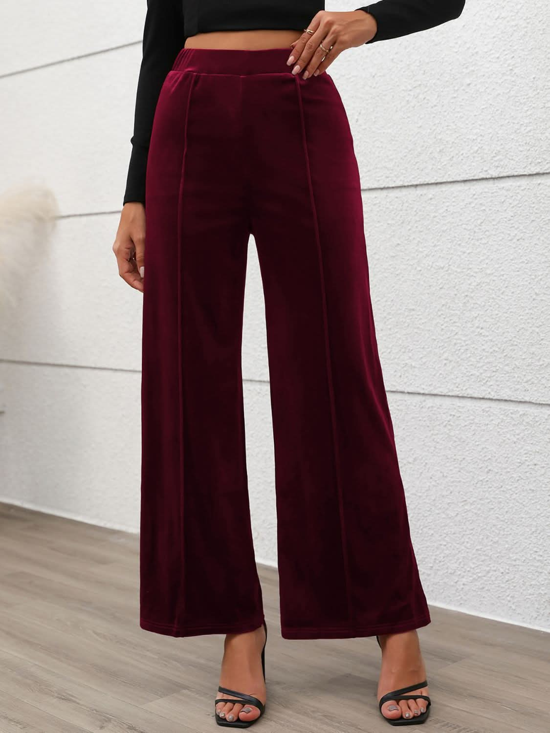 Relaxed Fit High-Waist Wide Leg Trousers