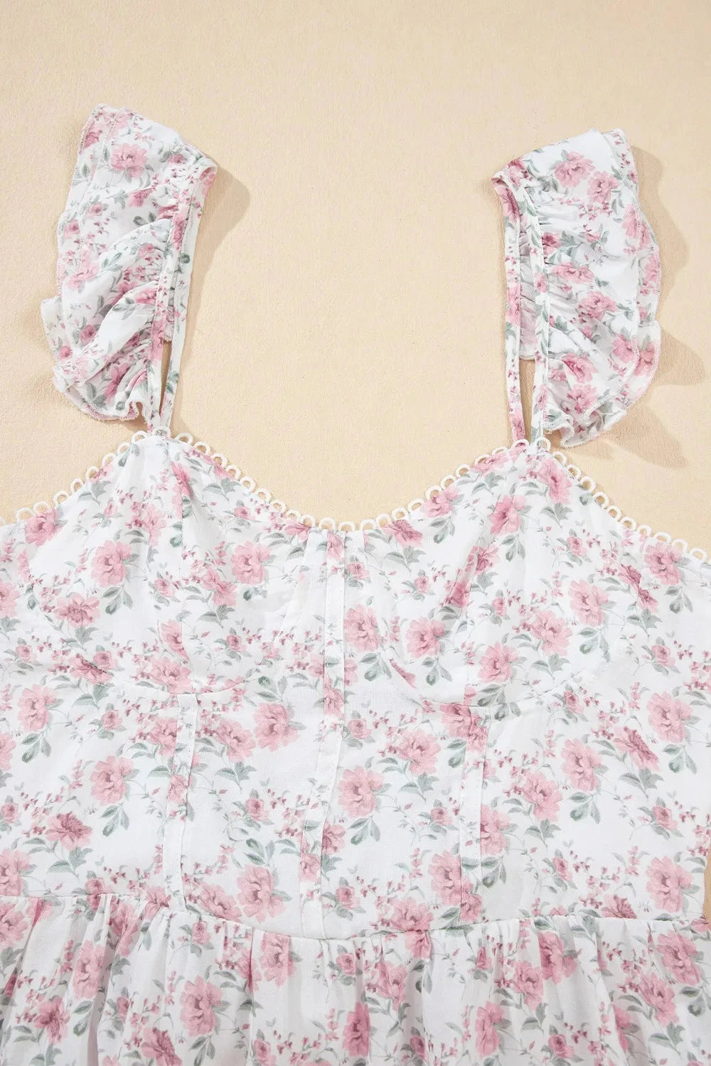 Floral Flutter Peplum Tank Top Simply Love