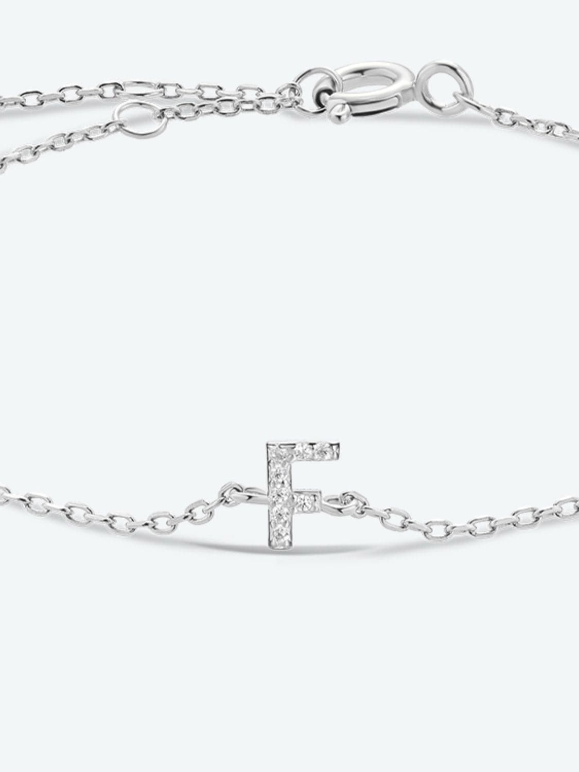 A To F Zircon 925 Sterling Silver Bracelet.