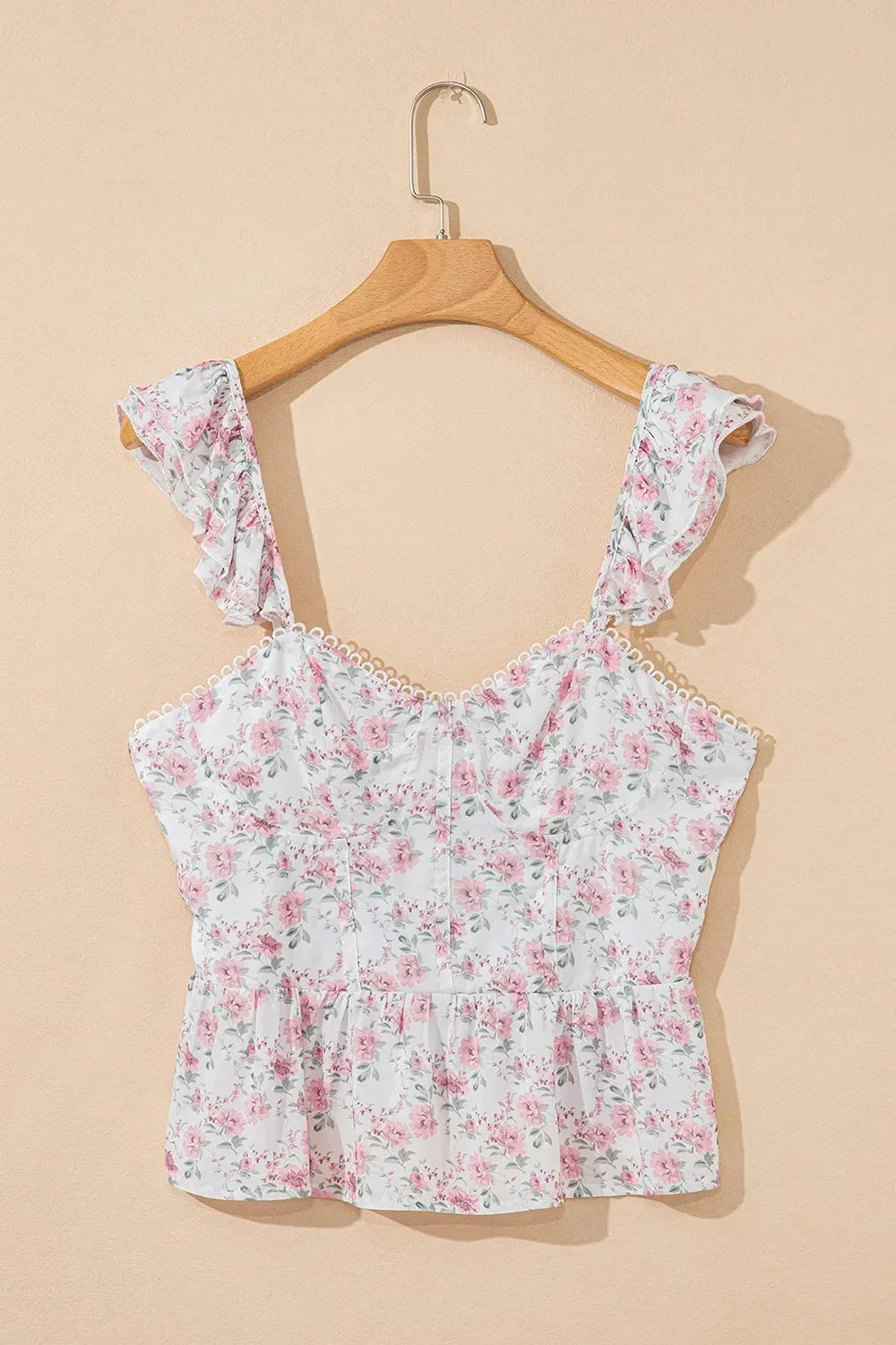 Floral Flutter Peplum Tank Top Simply Love